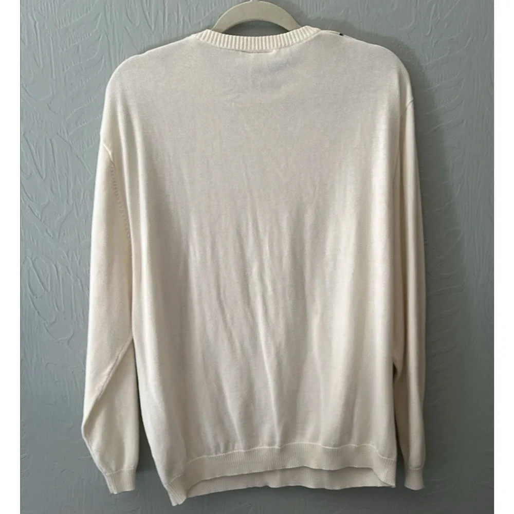 Pronto Uomo Men's Crewneck Sweater XL Cream Cable